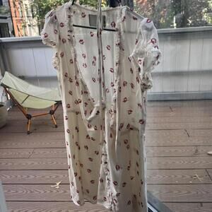 Reformation Women's Cream and White Dress